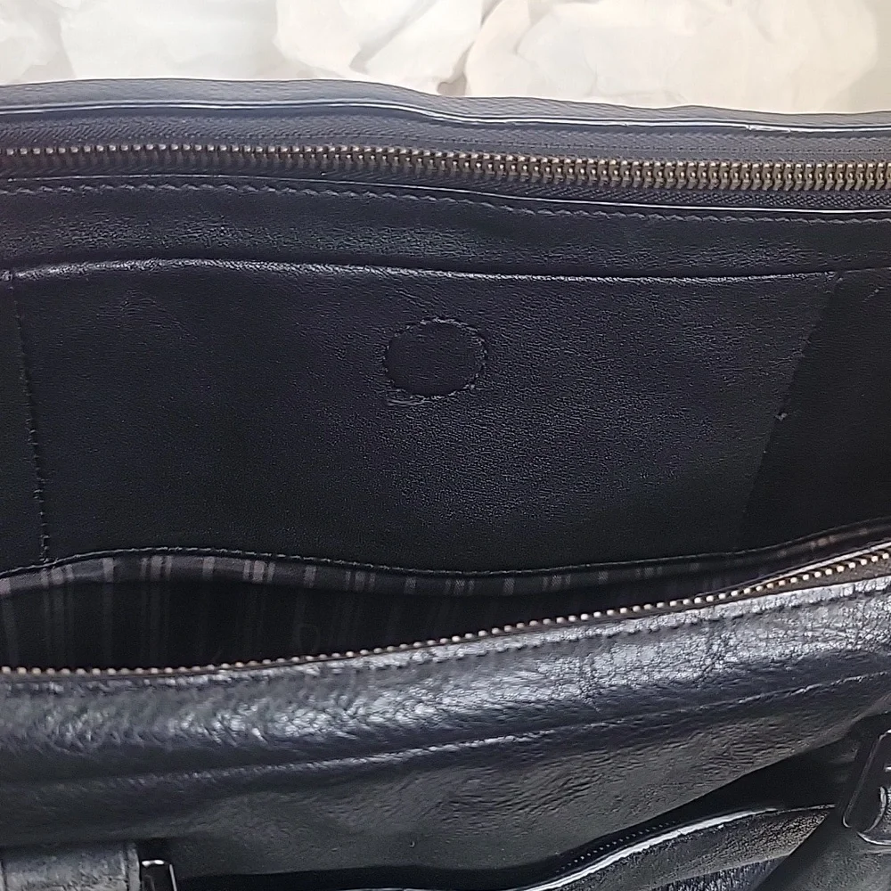 TUMI Beacon Hill Large Leather Laptop Briefcase‎ Black Bag 12.5X16.5 inches